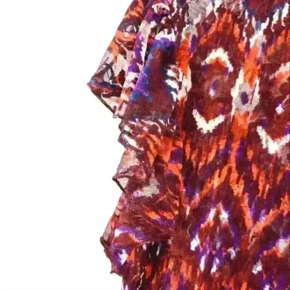 ☆ Zara Womens Abstract Print Flutter Sleeve Tie Dye Sheer Nwts Top 3/$30 - Picture 3 of 5